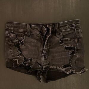 ▪️American Eagle Ne(x)t Level Stretch Distressed Black Denim Shorts ▪️- Size 0